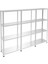 4 Katlı 3'lü Galvaniz Çelik Raf - Depo, Arşiv, Kiler, Dosya, Market Rafı - 43x75 cm-100 cm-1.00 mm 1