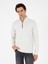 Erkek Ekru Regular Fit Pamuk Karışımlı Yarım Fermuarlı Sweatshirt 50294015-VR019 1