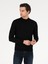 Erkek Siyah Regular Fit Çeyrek Balıkçı Yaka Basic Triko Kazak 50257271-VR046 1