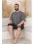 Büyük Beden Pamuklu Cepli Kısa Kollu Şortlu Erkek Pijama Takımı 2