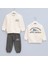 Erkek Çocuk Şardonlu Uzun Kol Kalın Alt - Üst Takım - 11645 - Antrasit - Vanilya 1