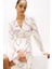 Kadın Th Fluid Viscose Mini Wrap Elbise - Ekru 3