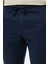 Erkek Jogger Keten Pantolon - Lacivert 5