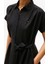 Kadın Ess Linen Midi Elbise - Siyah 4
