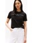 Kadın Th Yazı Logo T-Shirt - Siyah 1