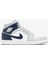 Air Jordan 1 Mid Leather Sneaker Bilekli Günlük Spor Ayakkabı Beyaz Gri 3