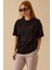 Kadın Motif Detaylı T-Shirt - Siyah 1