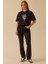 Kadın Taş Detaylı Baskılı T-Shirt - Siyah 3