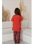 Anne Kız Kombin Kısa Kollu Ekoseli Gömlek Pijama Takımı (Anne Kız Ayrı Satılır) 5