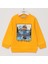 Erkek Çocuk Şardonlu Uzun Kol Kalın Bisiklet Yaka Tişört - 16466 - Sarı 1