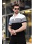 Siyah Renk Bloklu Polo Yaka Triko Erkek T-Shirt E7409 3