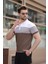 Vizon Renk Bloklu Polo Yaka Triko Erkek T-Shirt E7409 2