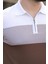 Vizon Renk Bloklu Polo Yaka Triko Erkek T-Shirt E7409 4