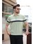 Çağla Yeşili Fermuarlı Polo Yaka Triko Erkek T-Shirt E7299 3