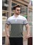 Haki Renk Bloklu Polo Yaka Triko Erkek T-Shirt E7409 1