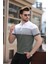 Haki Renk Bloklu Polo Yaka Triko Erkek T-Shirt E7409 3