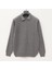 Erkek Şardonsuz Uzun Kol Ince Polo Yaka Sweatshirt - 189052 - Gri Melanj 1