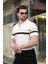 Beyaz Fermuarlı Polo Yaka Triko Erkek T-Shirt E7299 3