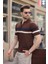 Kahverengi Fermuarlı Polo Yaka Triko Erkek T-Shirt E7299 3