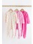 % 100 Pamuklu Pembe Puantiyeli Çift Fermuarlı 3’lü Tulum Set 1