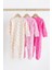 % 100 Pamuklu Pembe Puantiyeli Çift Fermuarlı 3’lü Tulum Set 2
