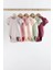 % 100 Pamuklu Pembe Dokuku Kısa Kollu 5’li Body Zıbın Set 1