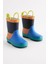 Mavi Turuncu Renk Bloklu Su Geçirmez Yağmur Botu /çizme 1
