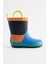 Mavi Turuncu Renk Bloklu Su Geçirmez Yağmur Botu /çizme 2