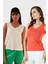 Slim Fit V Yaka Kalın Askılı 2' Li Paket Bluz Bayan Bluz 5864384S2 1