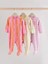 %100 Pamuklu Pembe Baskılı 3'lü Tulum Set 1