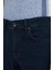Koyu Lacivert Gabardin 5 Cep Düz Paça Casual Slim Fit Pamuklu Denim Pantolon 1023250154 4