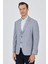 Kazayağı Desen Bez Ayağı Mono Yaka Yarım Astar Keten Karışımlı 6 Drop Slim Fit Ceket 1002250102 3