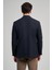 Koyu Lacivert Kendinden Çizgili Desen 4 Drop Comfort Fit Casual Esnek Ceket 1002245168 5