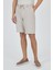 Bej Düz Esnek Gabardin Casual Şort 1016250150 3