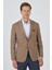 Koyu Bej Kılıç Yaka Esnek 6 Drop Slim Fit Classic Ceket 1002250124 1