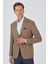 Koyu Bej Kılıç Yaka Esnek 6 Drop Slim Fit Classic Ceket 1002250124 3