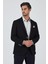 Siyah Mono Yaka Gofreli Esnek 6 Drop Slim Fit Casual Ceket 1002250125 3