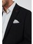 Siyah Mono Yaka Gofreli Esnek 6 Drop Slim Fit Casual Ceket 1002250125 4