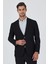 Siyah Mono Yaka Düz 2 Düğme Casual Esnek Slim Fit Ceket 1002250123 1