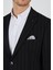 Siyah Mono Yaka Gofreli Esnek 6 Drop Slim Fit Casual Ceket 1002250126 4