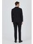 Siyah Mono Yaka Gofreli Esnek 6 Drop Slim Fit Casual Ceket 1002250126 5