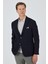 Koyu Lacivert Mono Yaka Gofreli Esnek 6 Drop Slim Fit Casual Ceket 1002250126 3