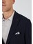 Koyu Lacivert Mono Yaka Gofreli Esnek 6 Drop Slim Fit Casual Ceket 1002250126 4