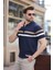 Lacivert Fermuarlı Polo Yaka Triko Erkek T-Shirt E7299 2