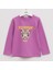 Kız Çocuk Şardonsuz Uzun Kol Ince Tişört - 31586 - Lila 1