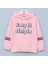 Kız Çocuk Şardonsuz Uzun Kol Ince Kapşonlu Tişört - 31598 - Pembe 1