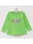 Kız Çocuk Şardonsuz Uzun Kol Ince Tişört - 32415 - Elma Yeşili 1