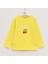 Kız Çocuk Şardonsuz Uzun Kol Ince Tişört - 32093 - Sarı 1