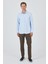 Uzun Kol Desenli Armürlü Sert Yaka Cepli Pamuklu Classic Comfort Fit Gömlek 1004250178 1