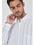 Uzun Kol Çizgili Desen Bez Ayağı Düğmeli Yaka Cepli Pamuklu Casual Comfort Fit Gömlek 1004250190 4